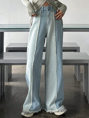 DAZY Two Tone Raw Cut Jeans