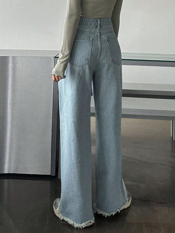 DAZY Two Tone Raw Cut Jeans