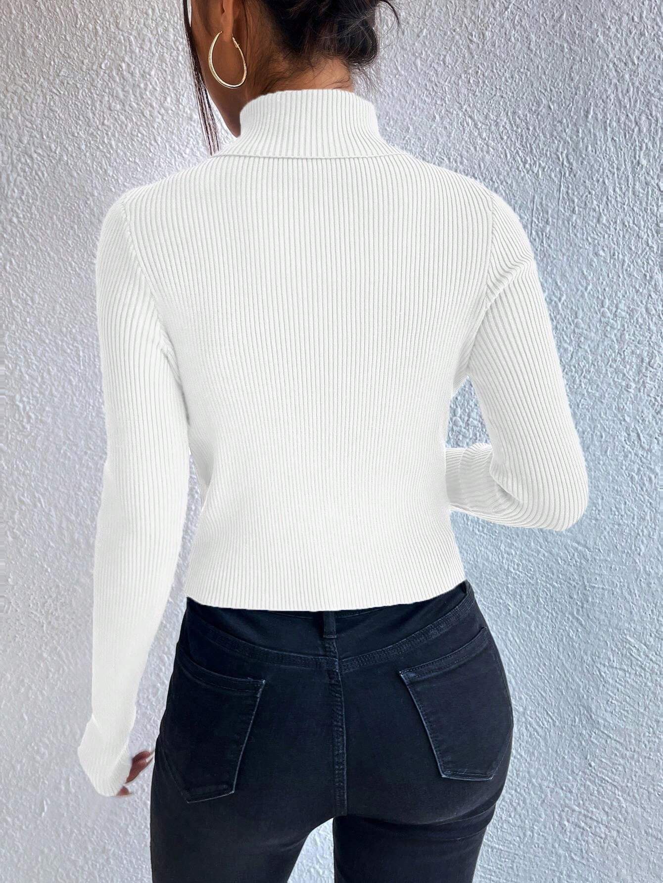 Privé Turtleneck Button Detail Sweater