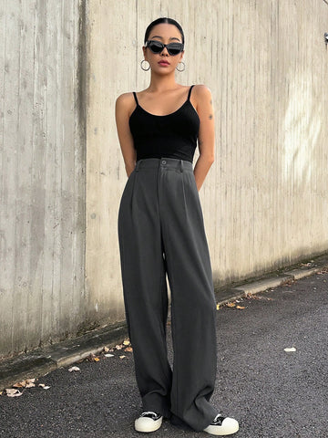 DAZY Women Solid Color Daily Wear Straight Leg Pants