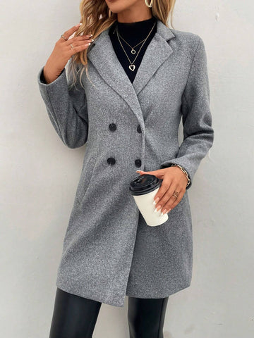 Clasi Lapel Neck Double Breasted Overcoat