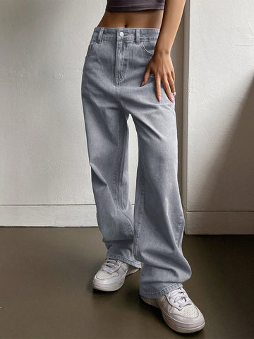 DAZY Solid Wide Leg Jeans