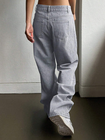 DAZY Solid Wide Leg Jeans