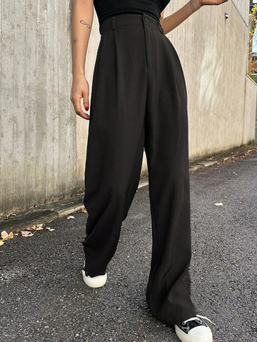 DAZY Women Solid Color Daily Wear Straight Leg Pants