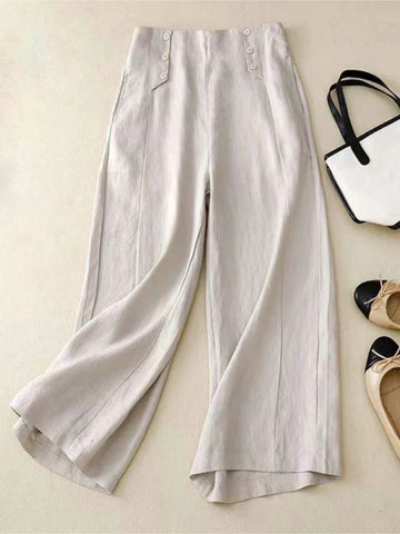 Women's Solid Color Casual Wide Leg Pants