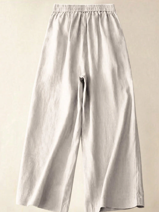 Women's Solid Color Casual Wide Leg Pants