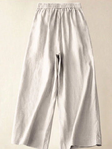 Women's Solid Color Casual Wide Leg Pants