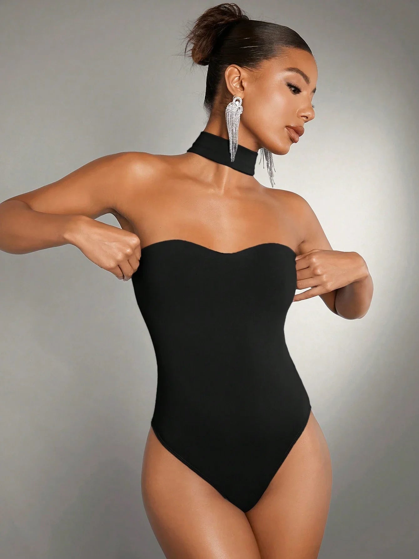 BAE Solid Halter Neck Bodysuit