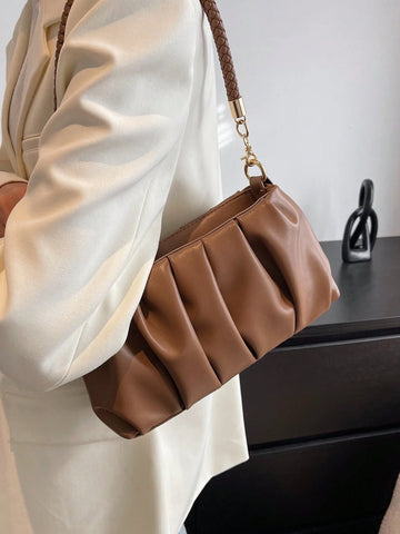 Fashion Pleated Pu Leather Shoulder Bag