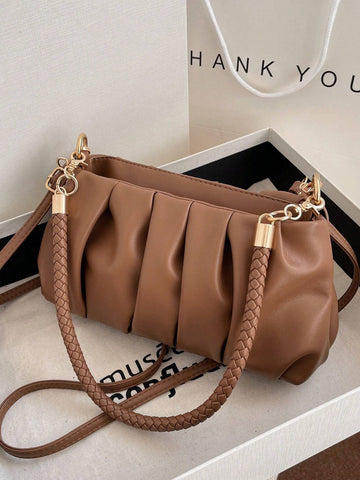 Fashion Pleated Pu Leather Shoulder Bag