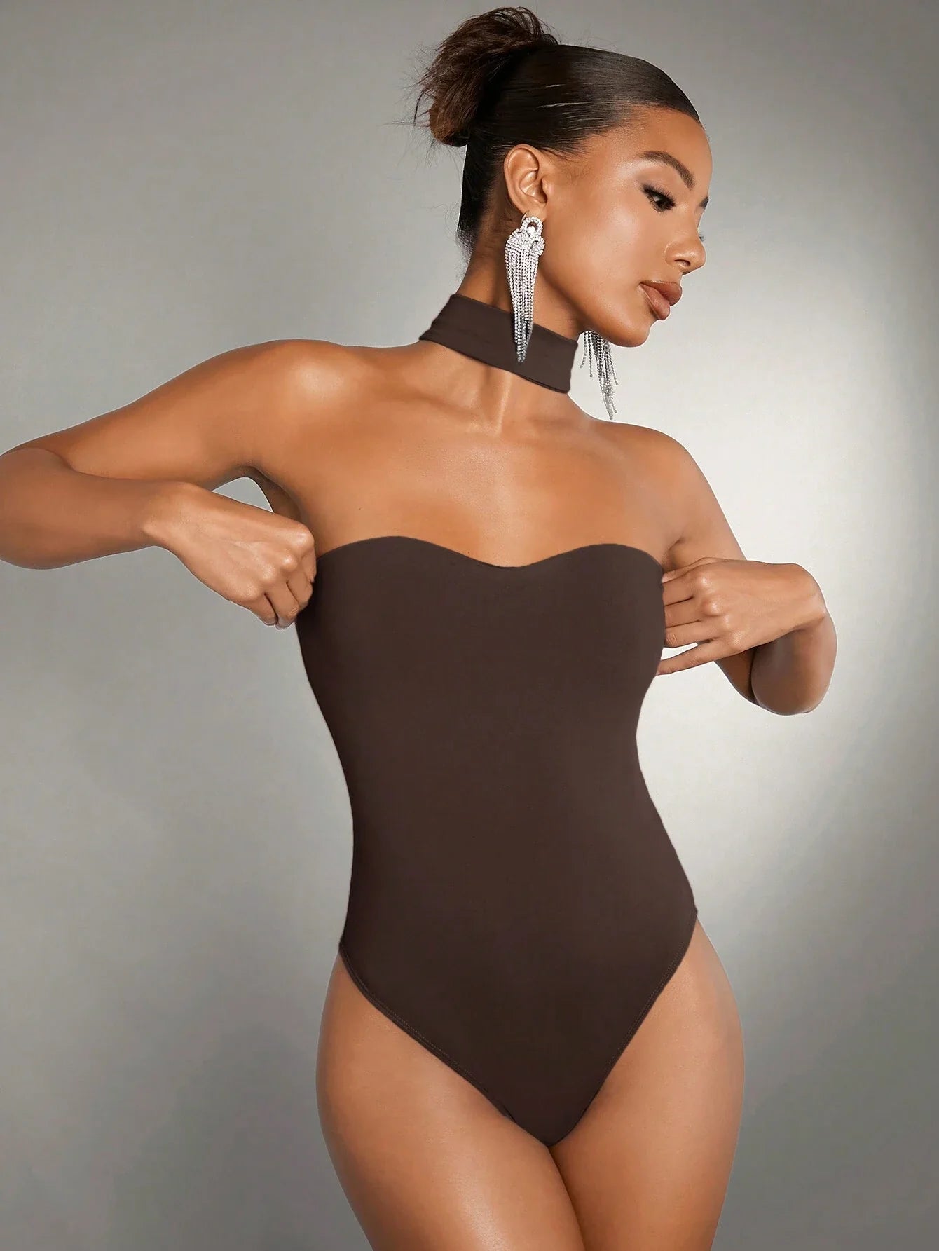 BAE Solid Halter Neck Bodysuit