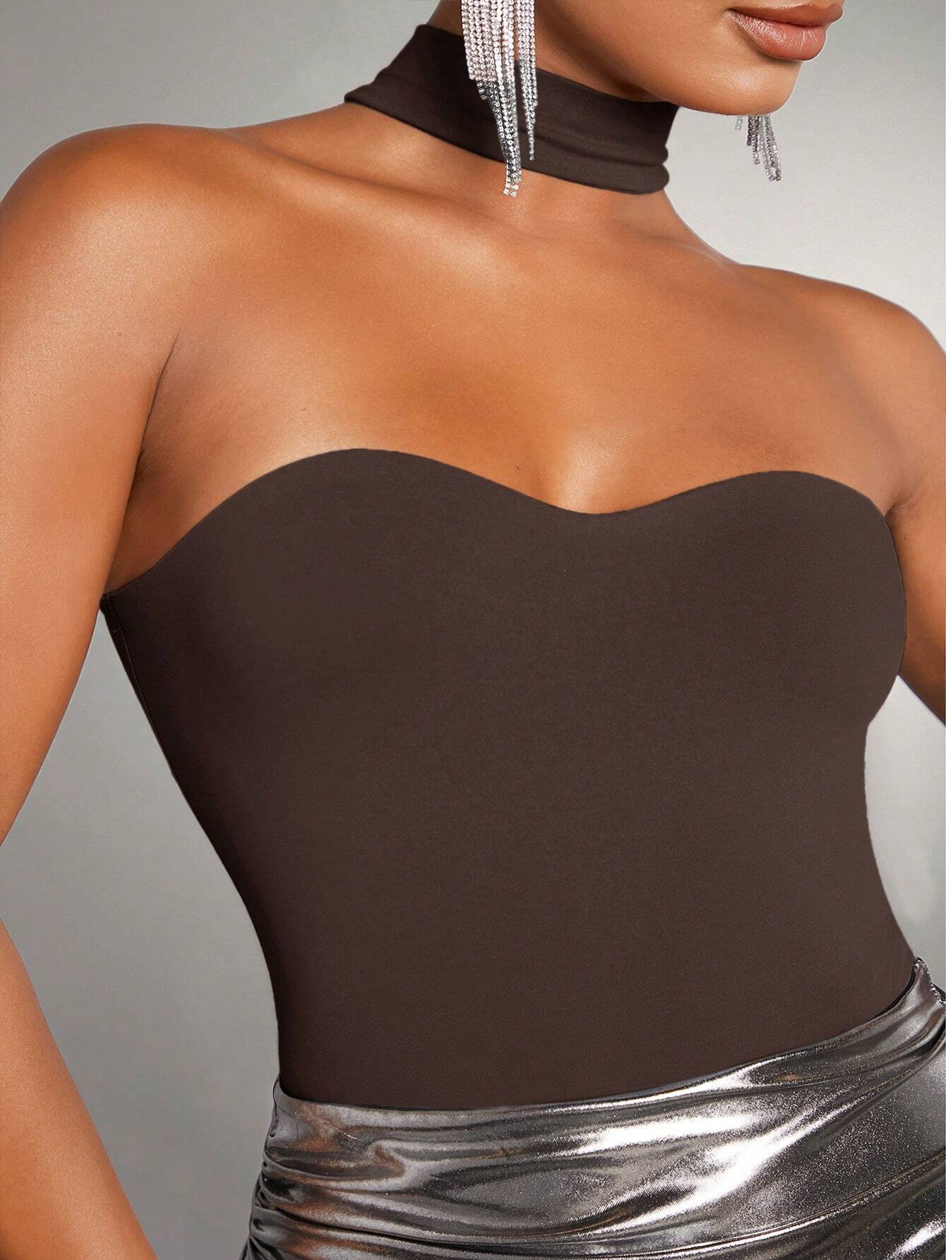 BAE Solid Halter Neck Bodysuit