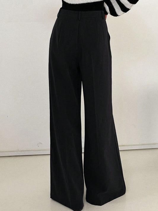 Women's Solid Color Wide Leg Loose Business Casual Pants