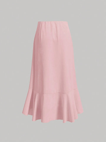 MOD High Waist Ruffle Hem Skirt