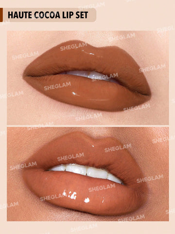 SHEGLAM Soft 90'S Glam Lip Liner And Lip Duo Set-Moody Taupe Lip Set