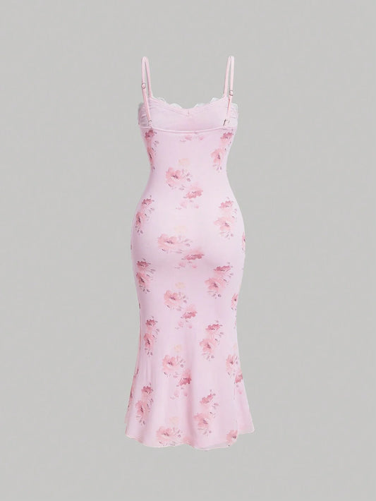 MOD Women's Floral Printed Spaghetti Strap Dress