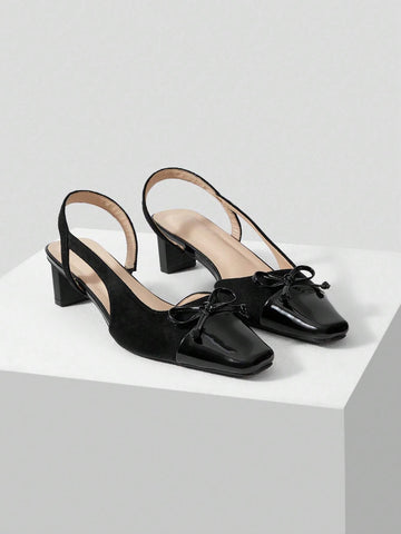 MOTF PREMIUM COMFORTABLE WOMEN HIGH HEEL SHOES WITH BOW DECORATION VACATION SHOES