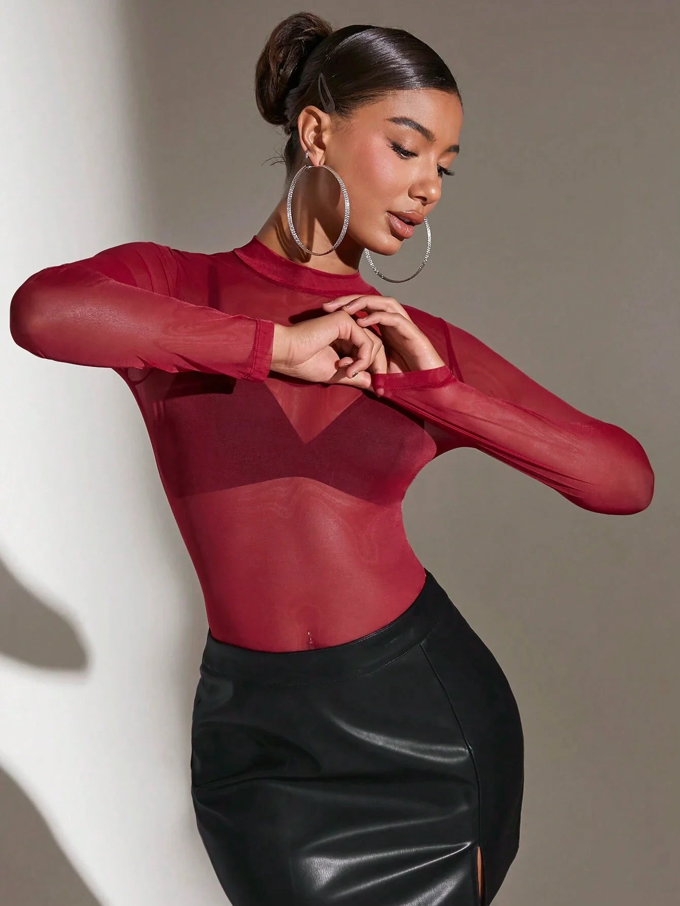 BAE Women's Sheer Mesh Top