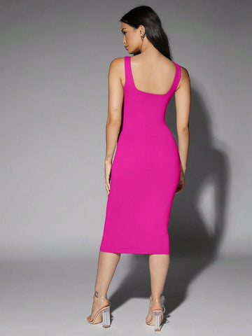 Women's Solid Color Sleeveless Bodycon Dress