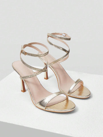 MOTF PREMIUM ANKLE STRAP OPEN TOE HIGH HEEL SANDALS