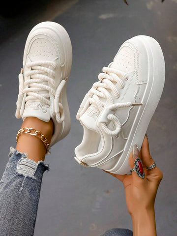 Fashionable Color-block White Sneakers