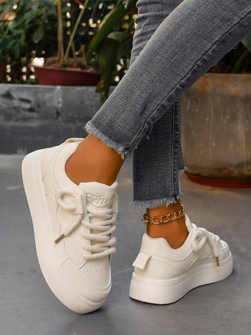 Fashionable Color-block White Sneakers