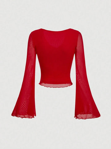 MOD Women's Front Tie Bell Sleeve T-Shirt