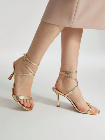 MOTF PREMIUM ANKLE STRAP OPEN TOE HIGH HEEL SANDALS