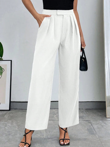 Priv� Solid Color Slant Pocket Trousers