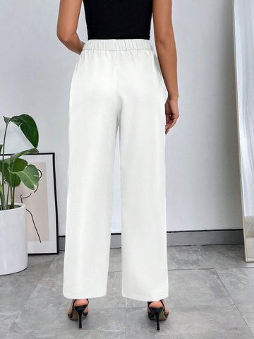 Priv� Solid Color Slant Pocket Trousers