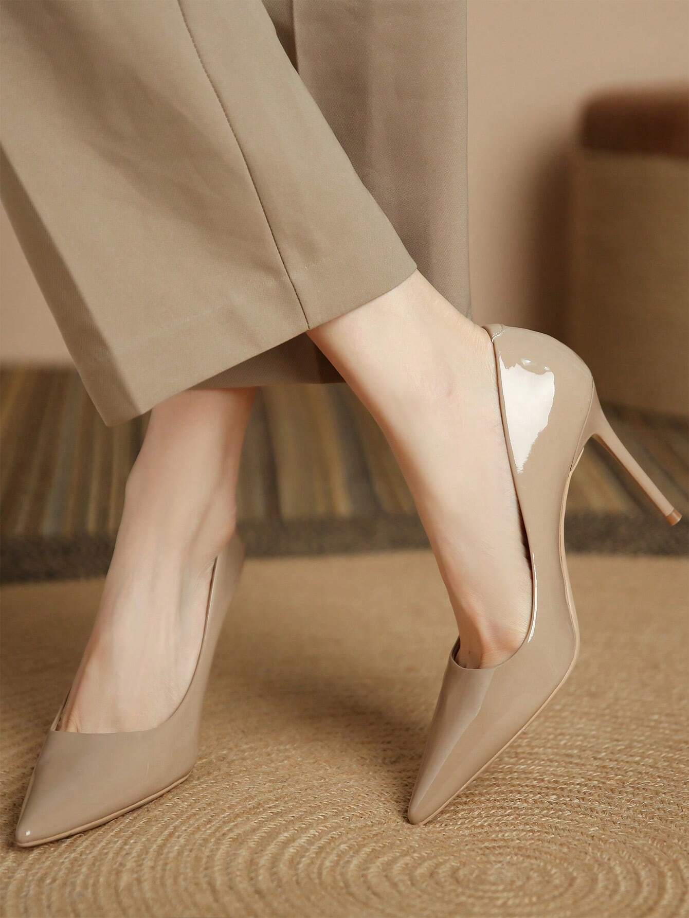 Women Point Toe Stiletto Heeled Pumps Funky Court Pumps