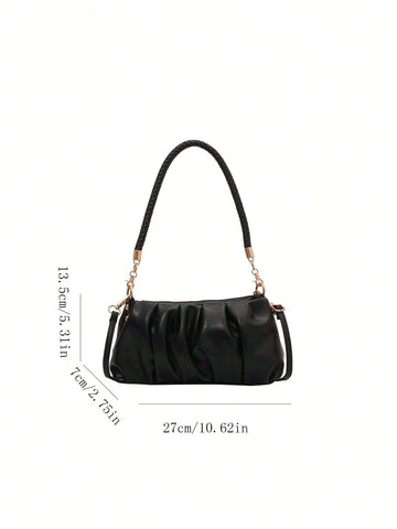 Fashion Pleated Pu Leather Shoulder Bag