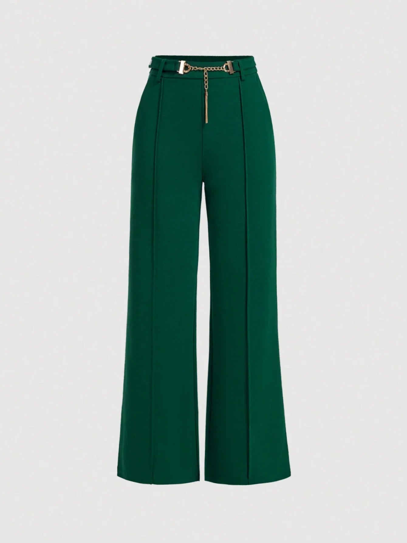 MOD Solid Belted Wide Leg Suit Pants