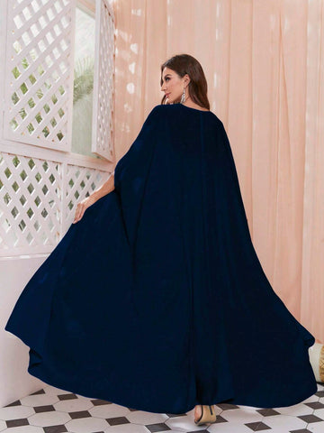 Modely Cloak Sleeve Coat & Ruched Tube Dress