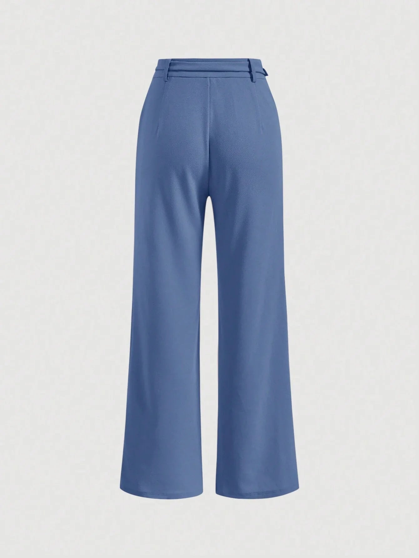 MOD Solid Belted Wide Leg Suit Pants