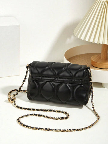 One New Vintage Retro Style Small Bag With Rhombic Chain And Lucky Beads, Versatile And Elegant Design