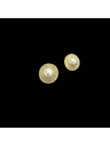 3pcs/Set Light Luxury, Concise, Vintage Oval Shape Rhinestone & Faux Pearl Bridal Necklace And Earring