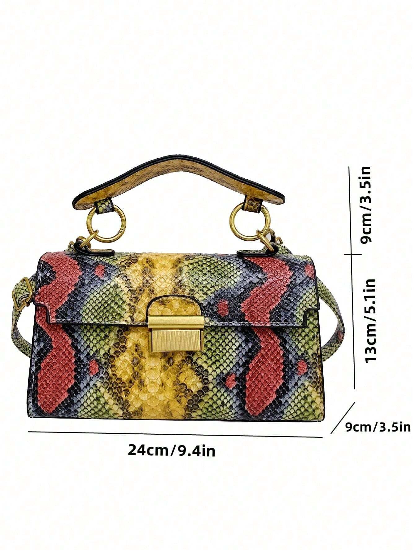 Fashionable Trend, High-End Texture, Light Luxury, Snake Print Niche Design, Versatile Handheld, Detachable Shoulder Cross