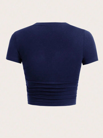 EZwear Letter Graphic Crop Tee