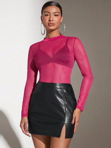 BAE Women's Sheer Mesh Top