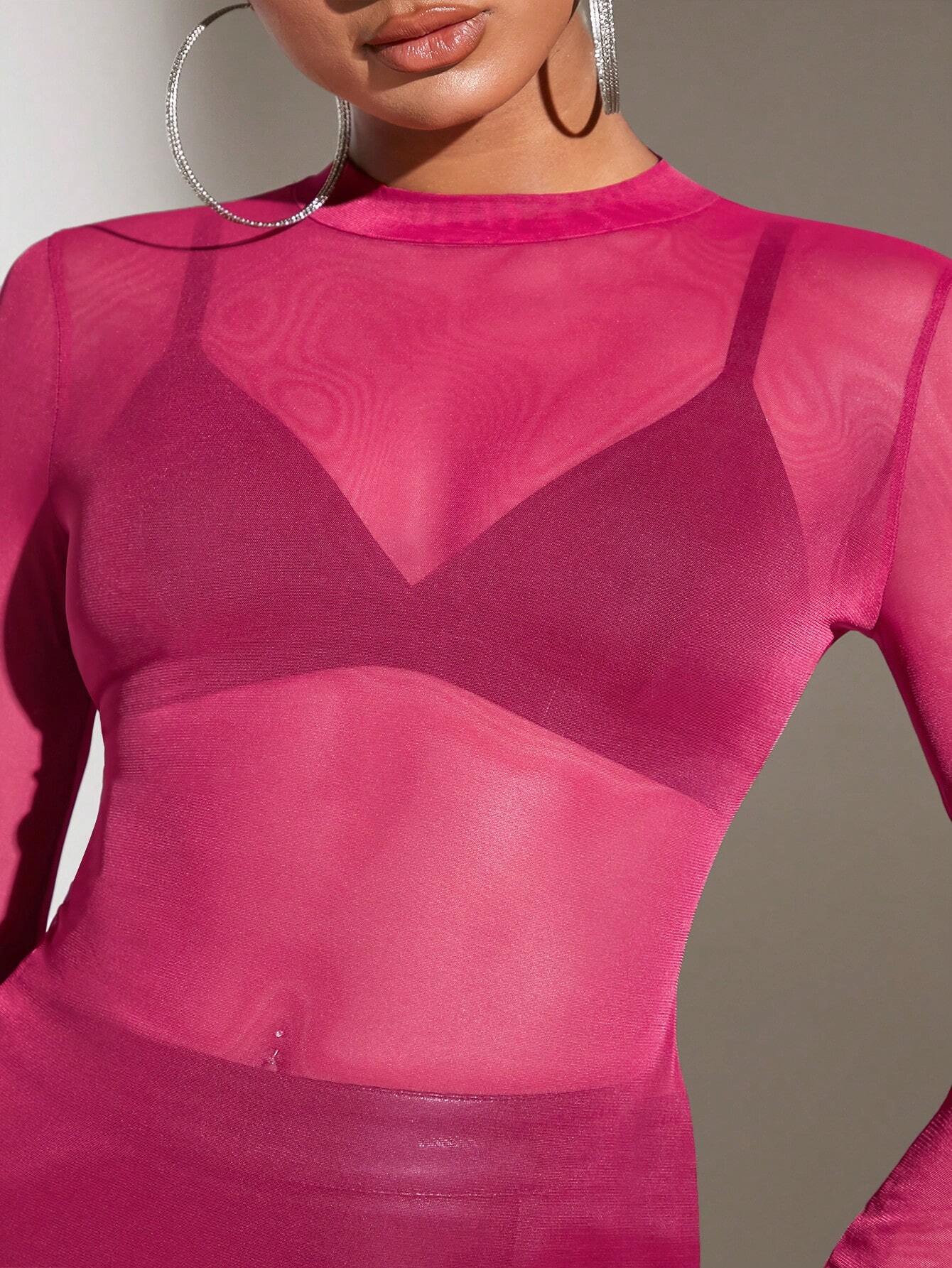 BAE Women's Sheer Mesh Top