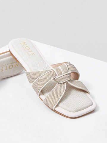 MOTF PREMIUM SQUARE-TOE SIMPLE AND COMFORTABLE WOMEN FLAT SANDALS
