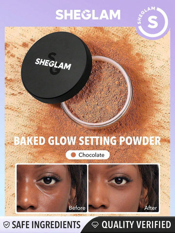 SHEGLAM Baked Glow Setting Powder-Translucent  Oil Control Loose Setting Powder