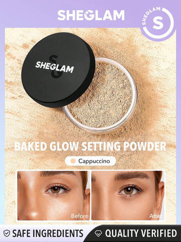 SHEGLAM Baked Glow Setting Powder-Translucent  Oil Control Loose Setting Powder