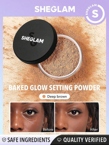 SHEGLAM Baked Glow Setting Powder-Translucent  Oil Control Loose Setting Powder