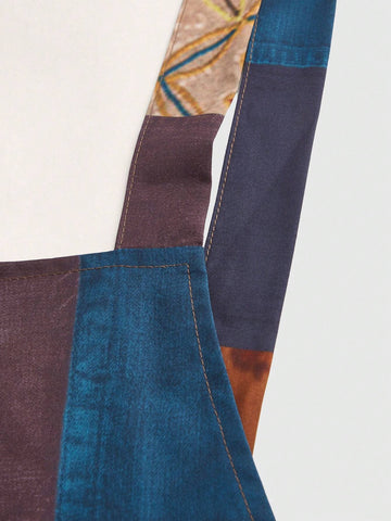 ROMWE Hippie Patchwork Overall Jumpsuit