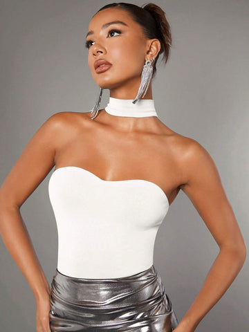 BAE Solid Halter Neck Bodysuit