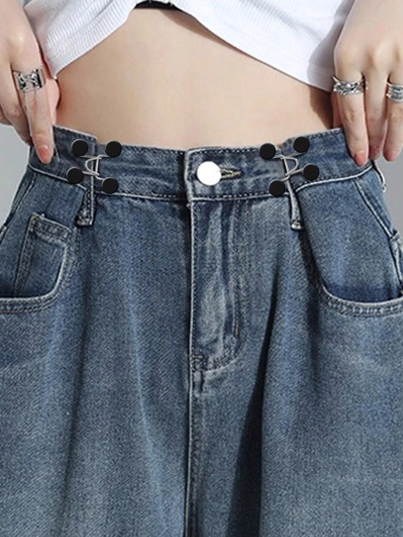 1Pc Invisible Adjustable Waist Reduction Buckle Pin (Without Cardboard)