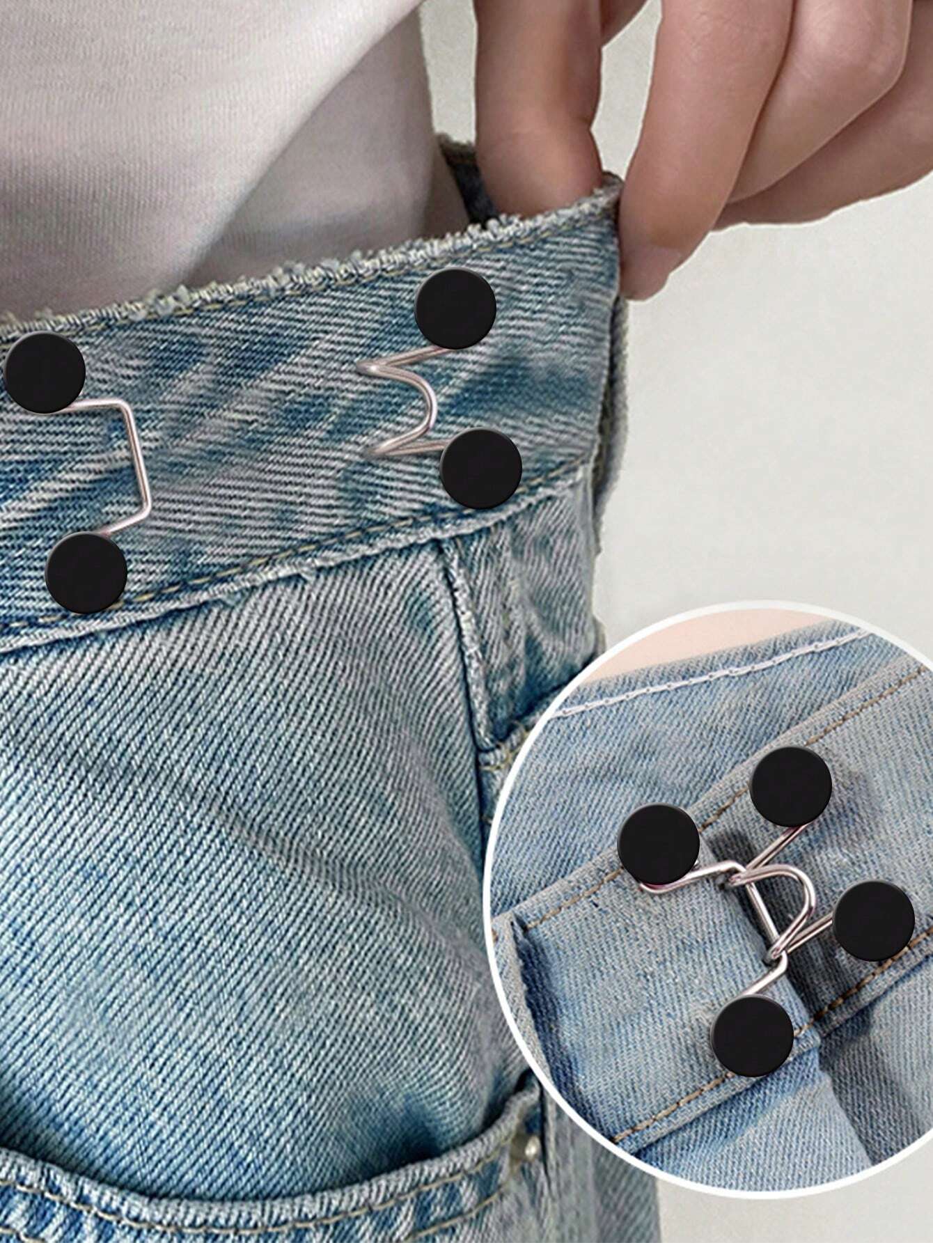 1Pc Invisible Adjustable Waist Reduction Buckle Pin (Without Cardboard)