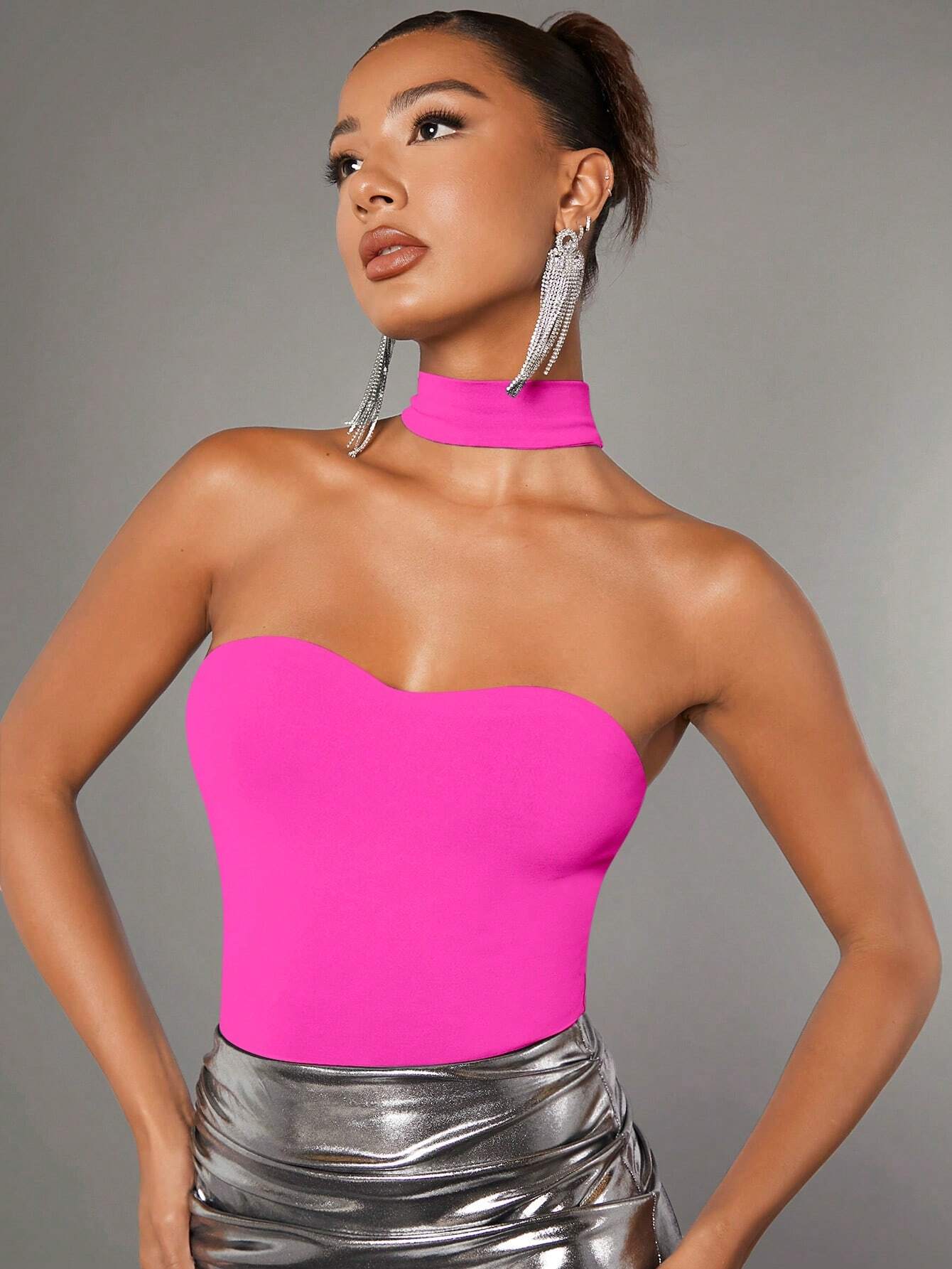 BAE Solid Halter Neck Bodysuit